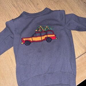 GAP Charcoal/Blue Knit sweater with Vibrant Design NWOT